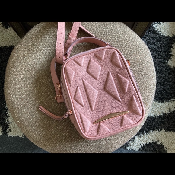 Mimco Bags Mimco Glory North South Hip Bag Blush Pink Detailed With